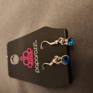 Paparazzi Silver and Blue Dangle Earrings with Vibrant Gemstones